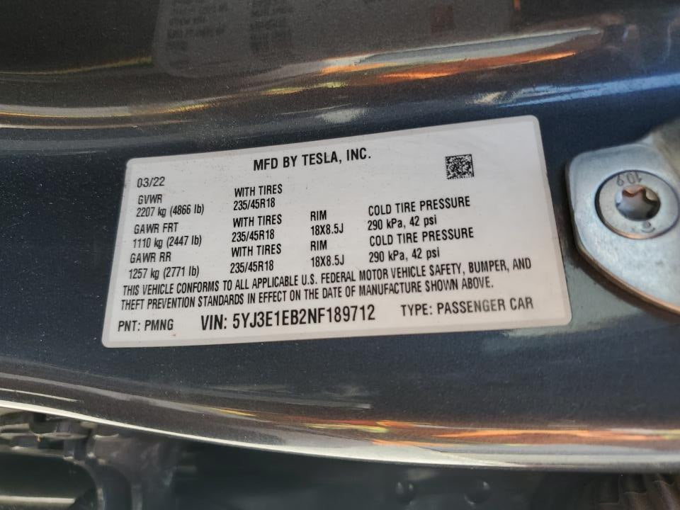 TESLA MODEL 3 LR AWD