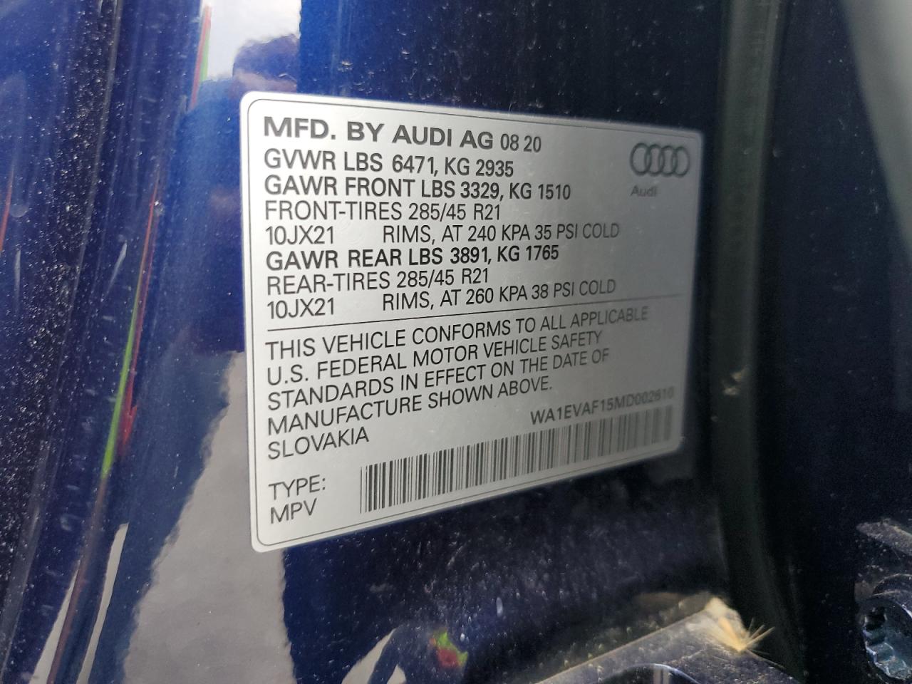 AUDI Q8 PREMIUM PLUS S-LINE