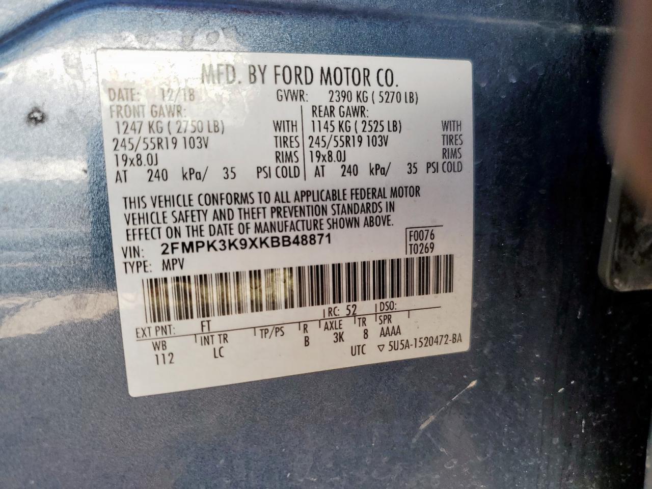 2019 FORD EDGE TITANIUM