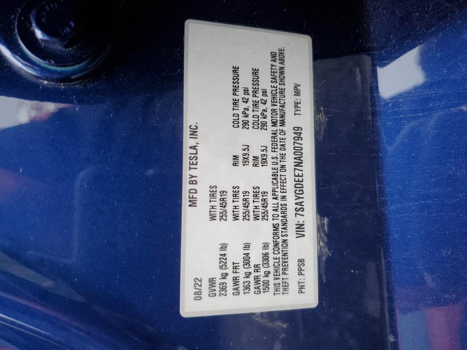 2022 TESLA MODEL Y LR AWD