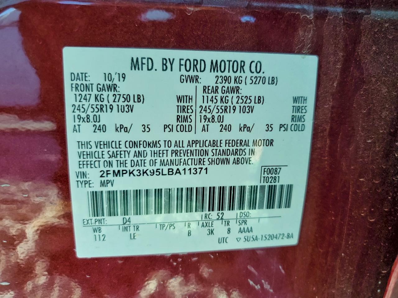 2020 FORD EDGE TITANIUM