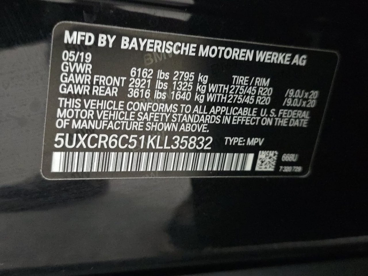 2019 BMW X5 XDRIVE 40i