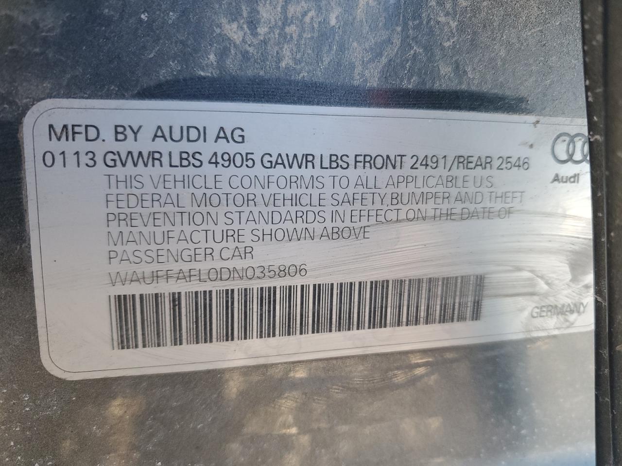 2013 AUDI A4 PREMIUM PLUS