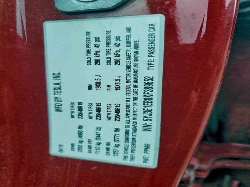2019 TESLA MODEL 3 DUAL MOTOR