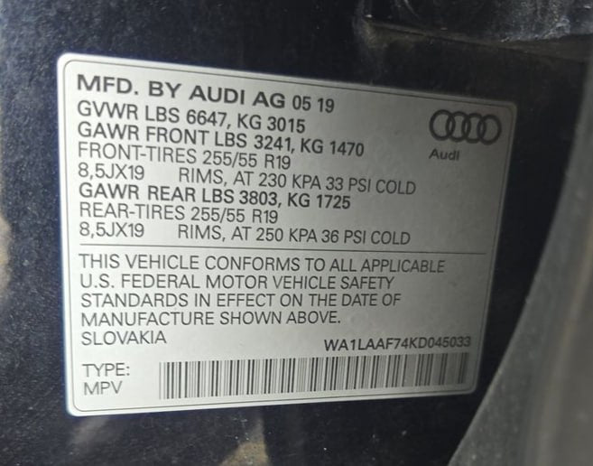 2019 AUDI Q7 PREMIUM PLUS
