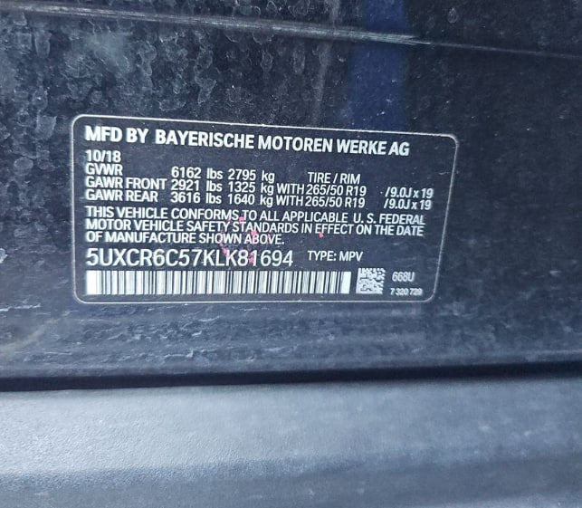 2019 BMW X5 XDRIVE 40i