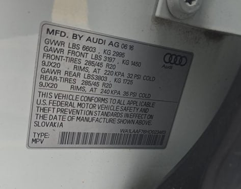 2017 AUDI Q7 PREMIUM PLUS