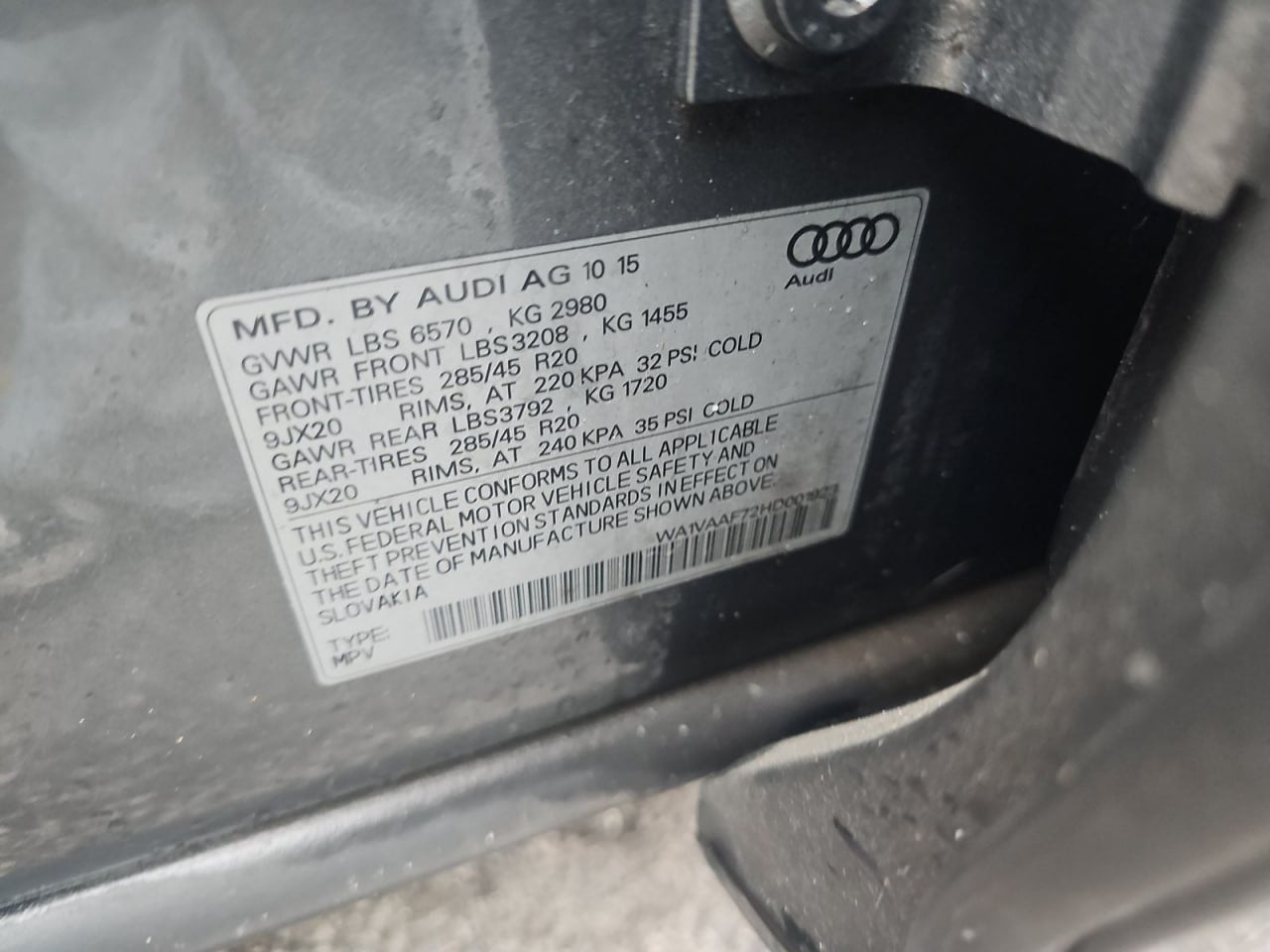 2017 AUDI Q7 PRESTIGE