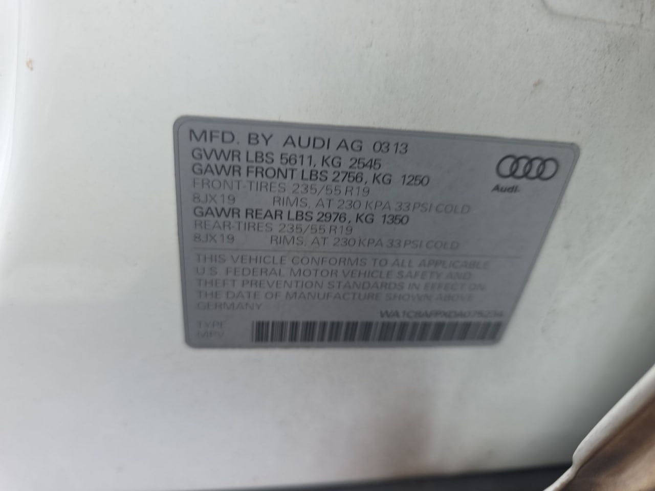 2013 AUDI Q5 2.0 HYBRID PRESTIGE