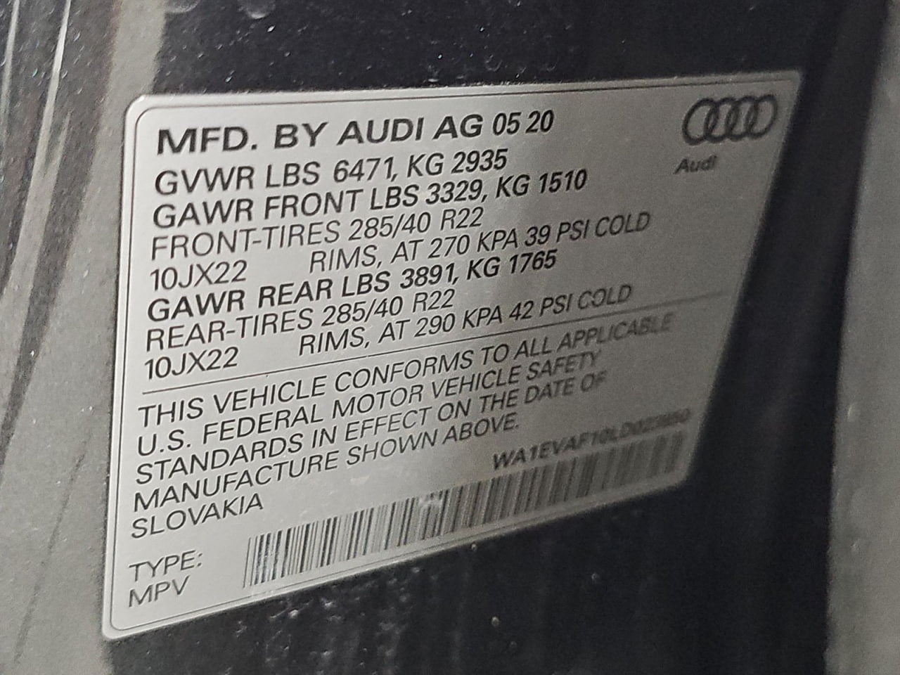 2020 AUDI Q8 S-LINE(ПНЕВМА)