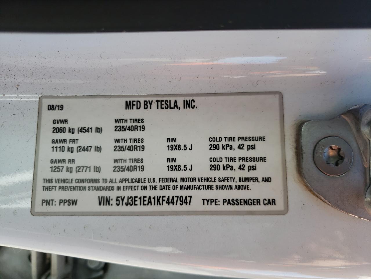 TESLA MODEL 3 SR+ RWD