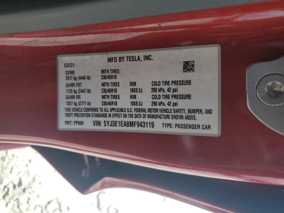 TESLA MODEL 3 SR RWD