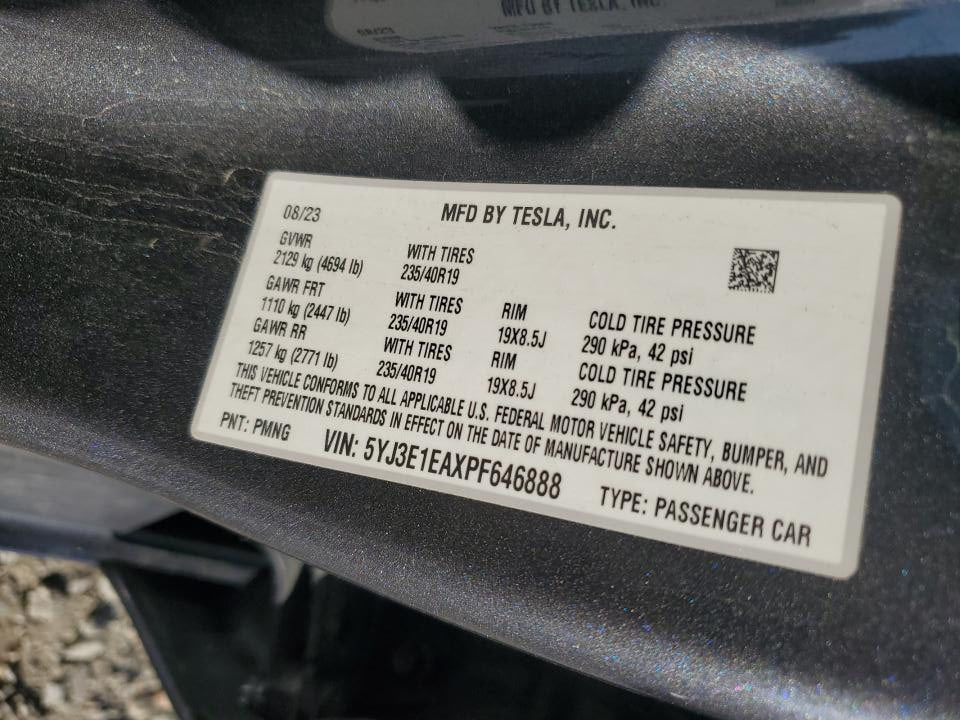 2023 TESLA MODEL 3