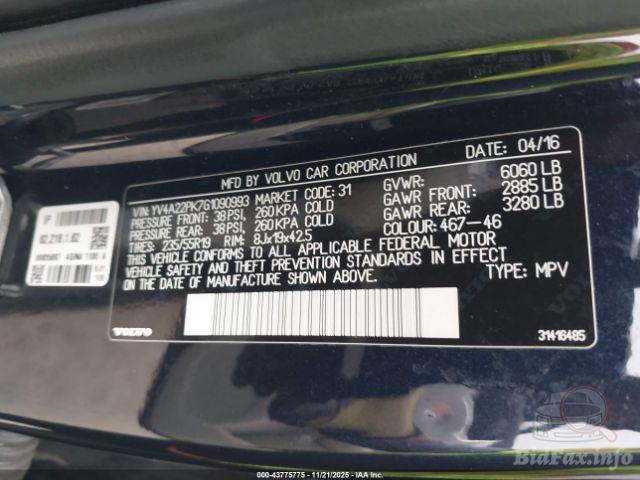 2016 VOLVO XC90 T6 MOMENTUM
