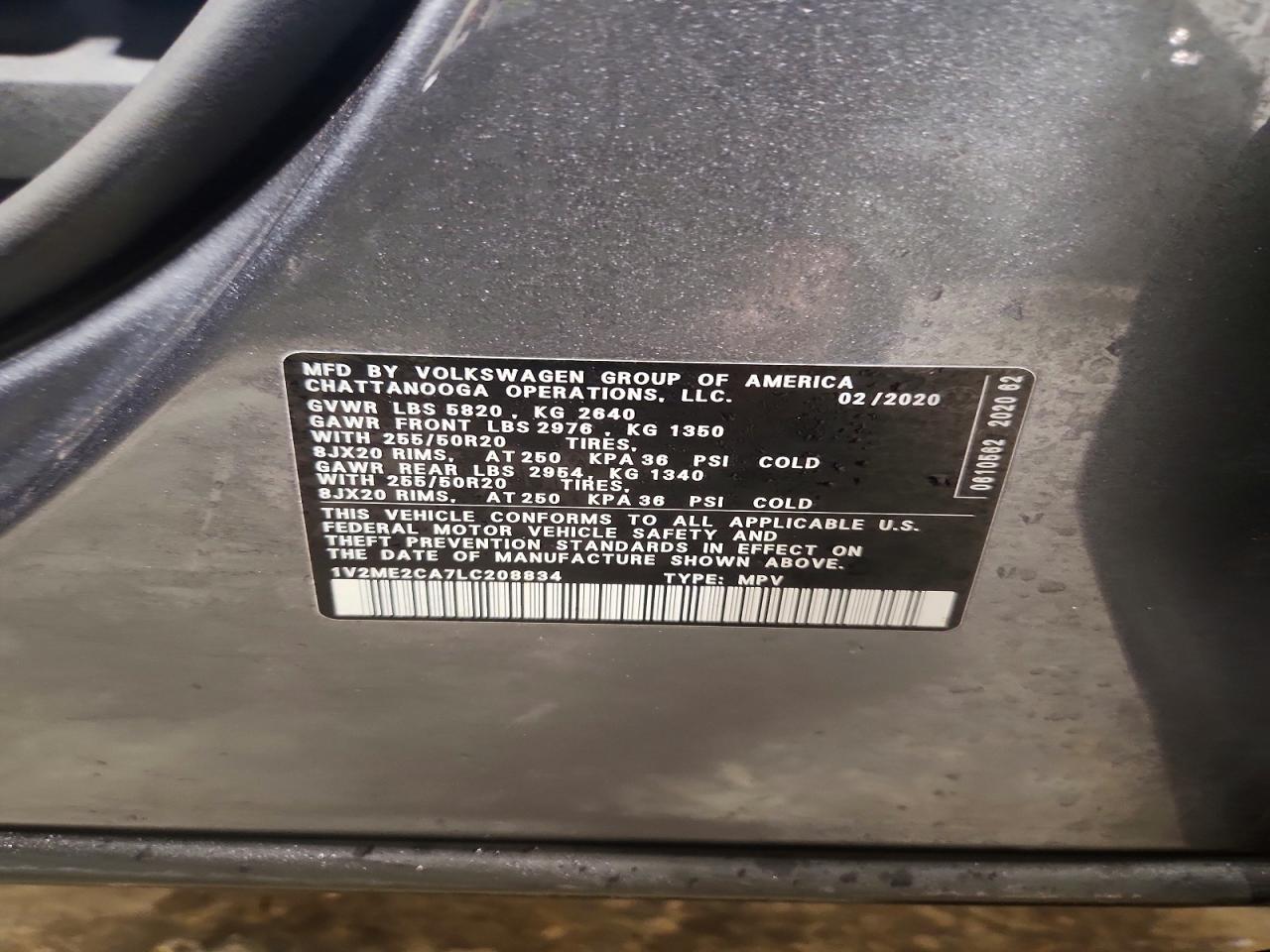 2020 VOLKSWAGEN ATLAS CROSS SPORT SEL