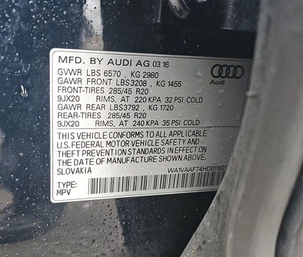 2017 AUDI Q7 PRESTIGE