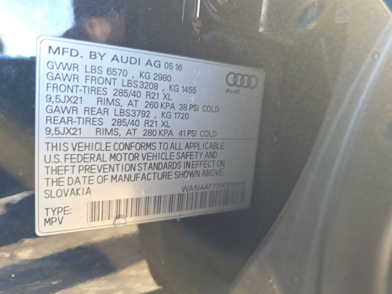 2017 AUDI Q7 PRESTIGE