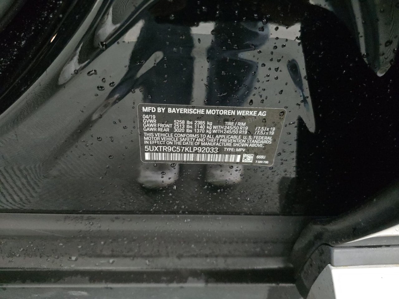 2019  BMW X3 XDRIVE 30i