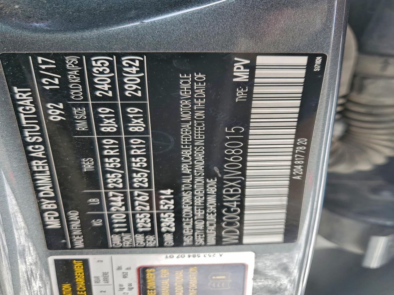 2018 MERCEDES-BENZ GLC 300 4MATIC