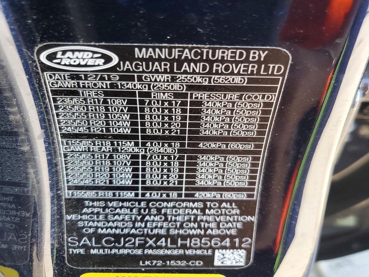 2020 LAND ROVER DISCOVERY SPORT