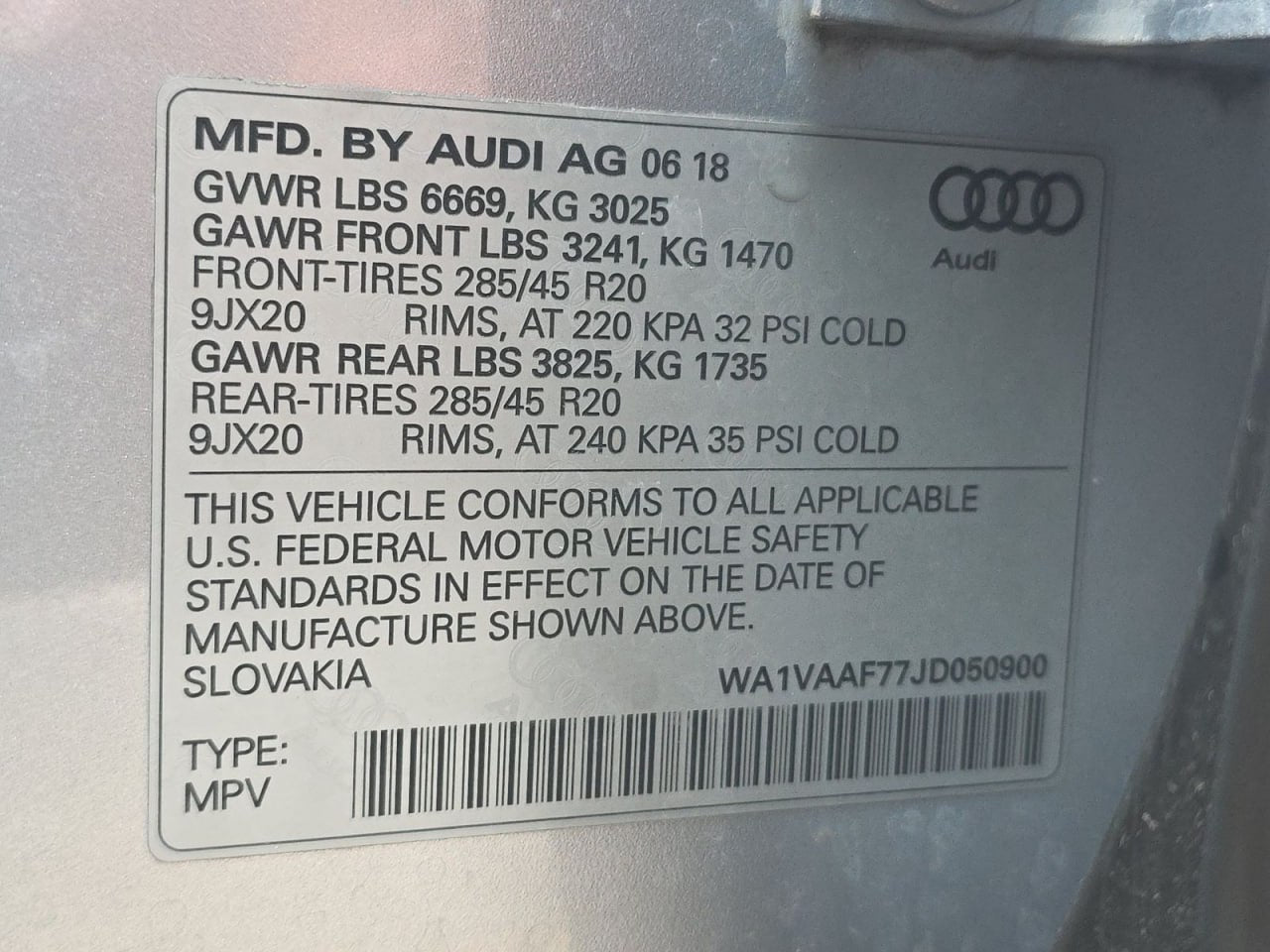 2018 AUDI Q7 PRESTIGE