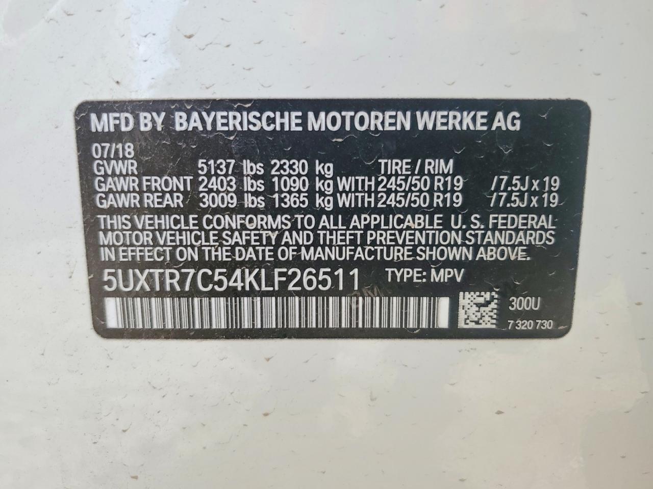 2019 BMW X3 SDRIVE30I