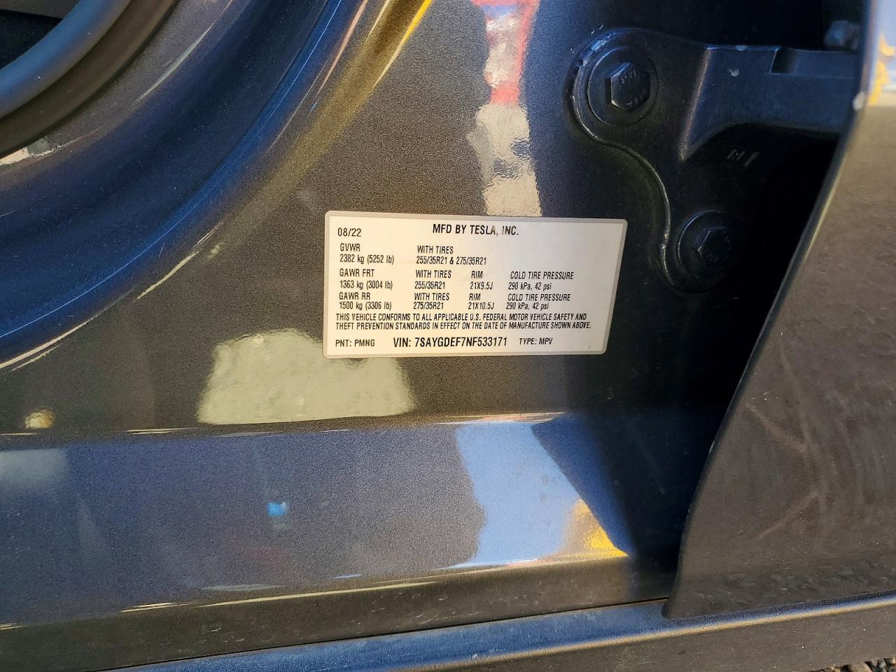 2022 TESLA MODEL Y PERFORMANCE LR AWD
