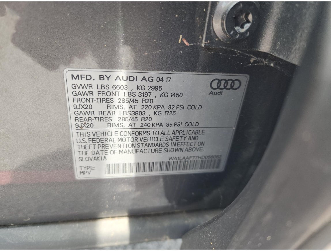 2017 AUDI Q7 PREMIUM PLUS