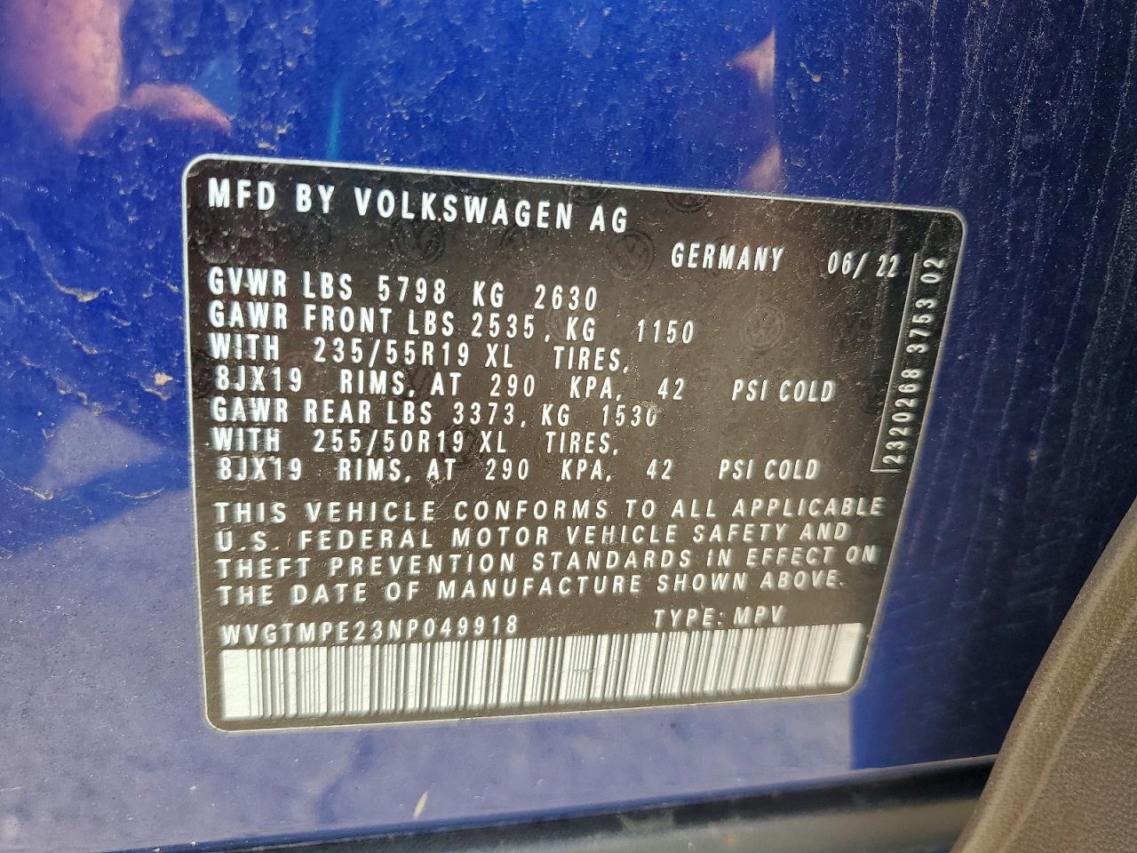 2022 VOLKSWAGEN ID.4 PRO S