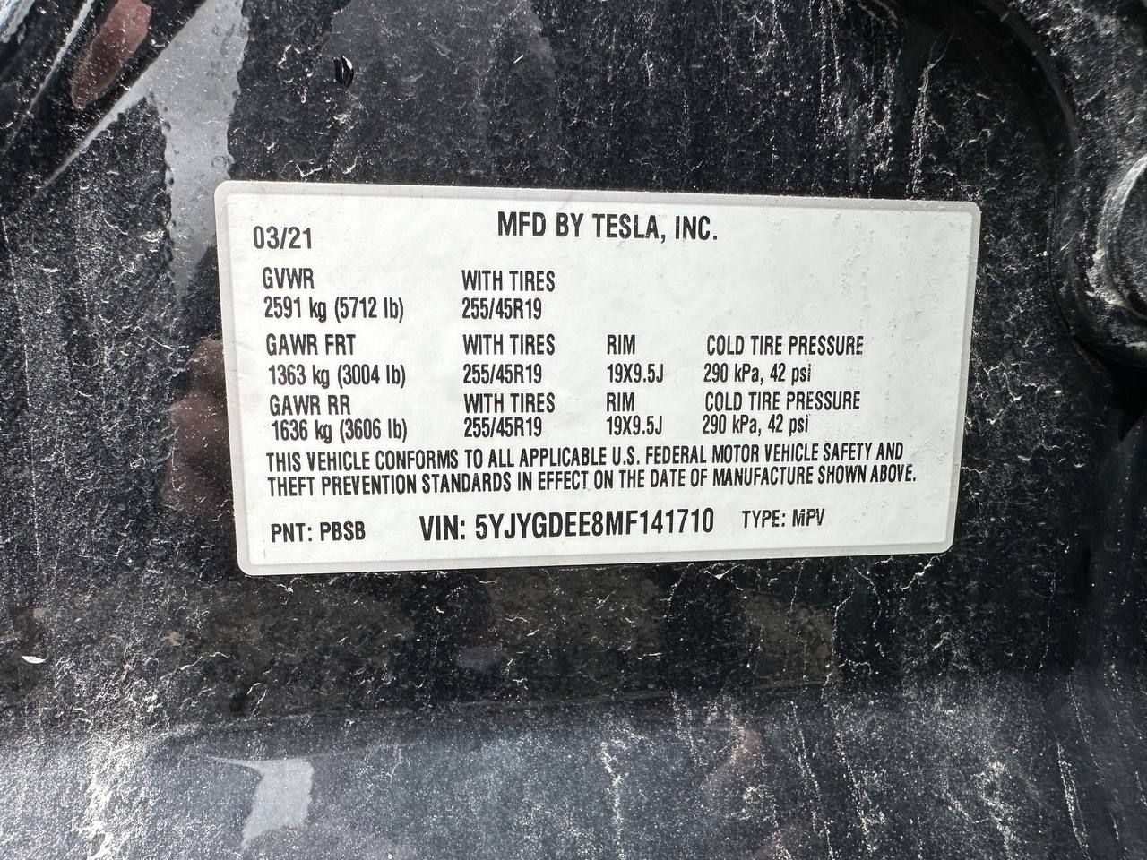 2021 TESLA MODEL Y LR AWD