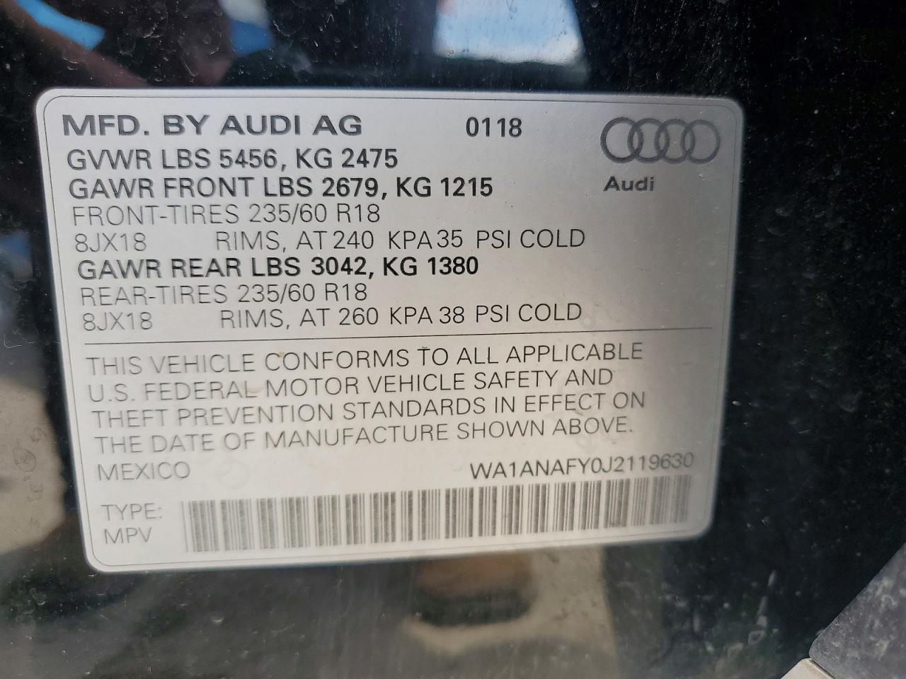 2018 AUDI Q5 PREMIUM