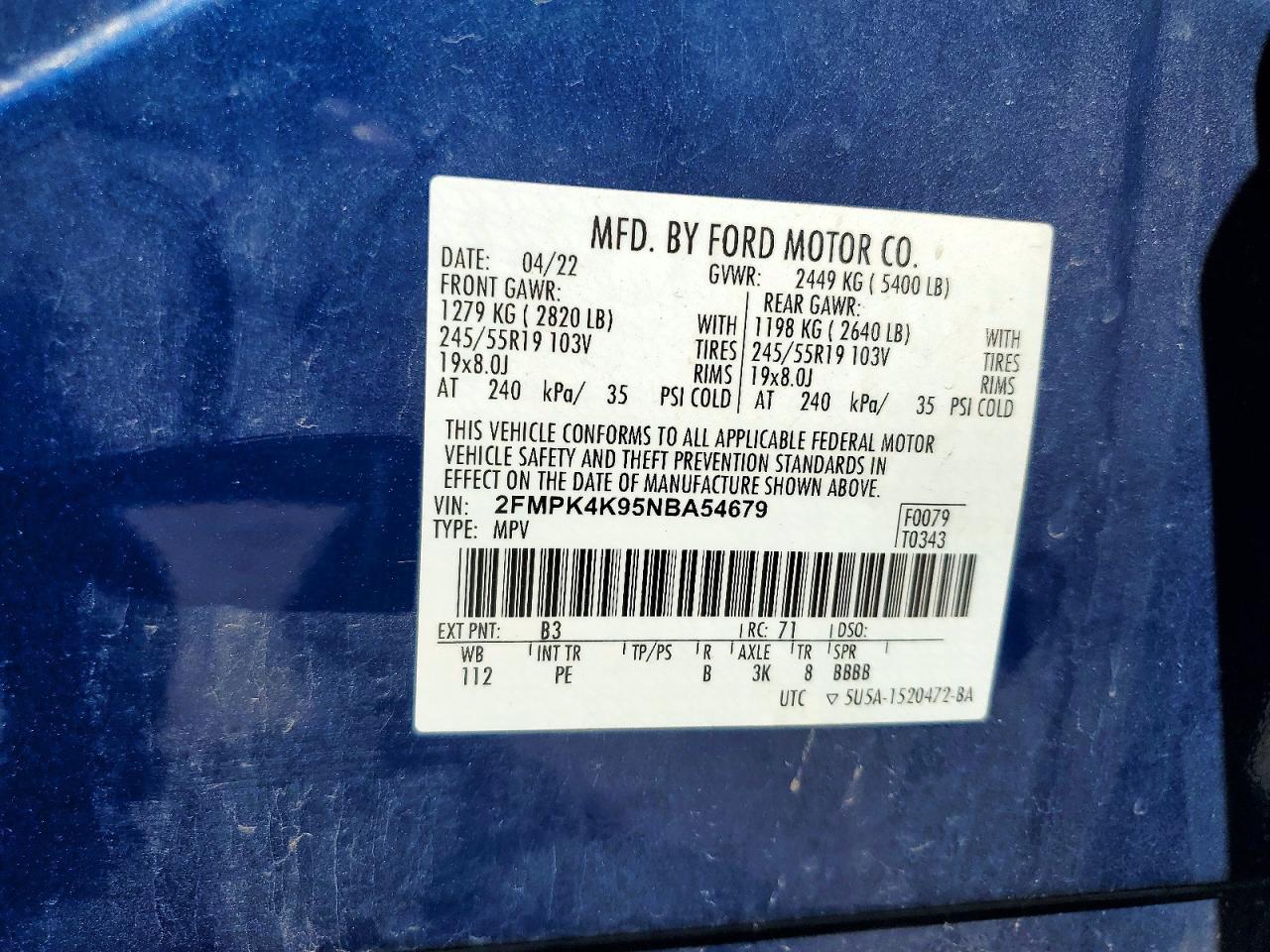 2022 FORD EDGE TITANIUM